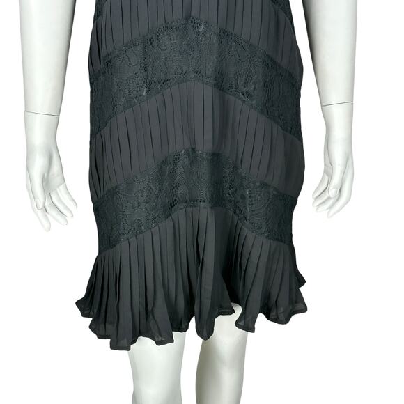 Greylin Mini Slip Dress Medium Romantic Whimsigoth Lace Pleated Grunge Flapper - Picture 4 of 11